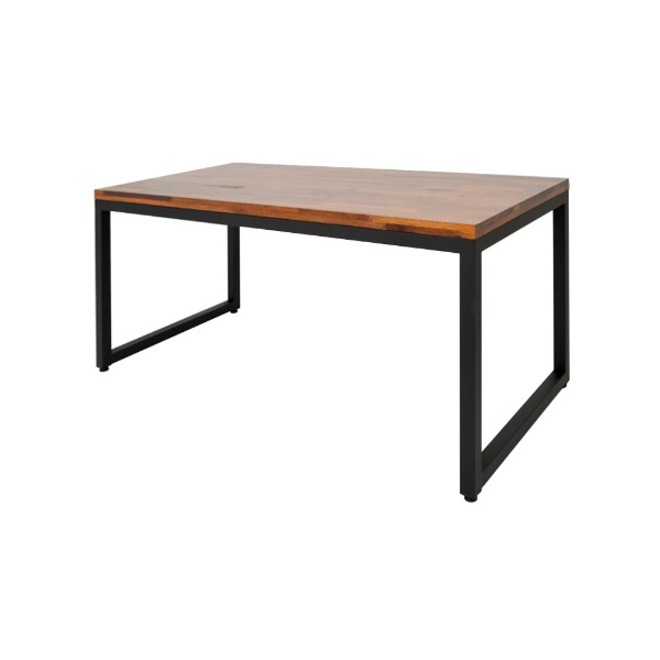 [포커스인가구] 플래인 테이블 / 멀바우집성목+스틸다리 (H750)